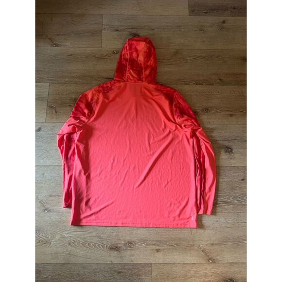 Under Armour Mens Red Lightweight Hunting Hooded Sweatshirt Pullover Size XL - Picture 2 of 3